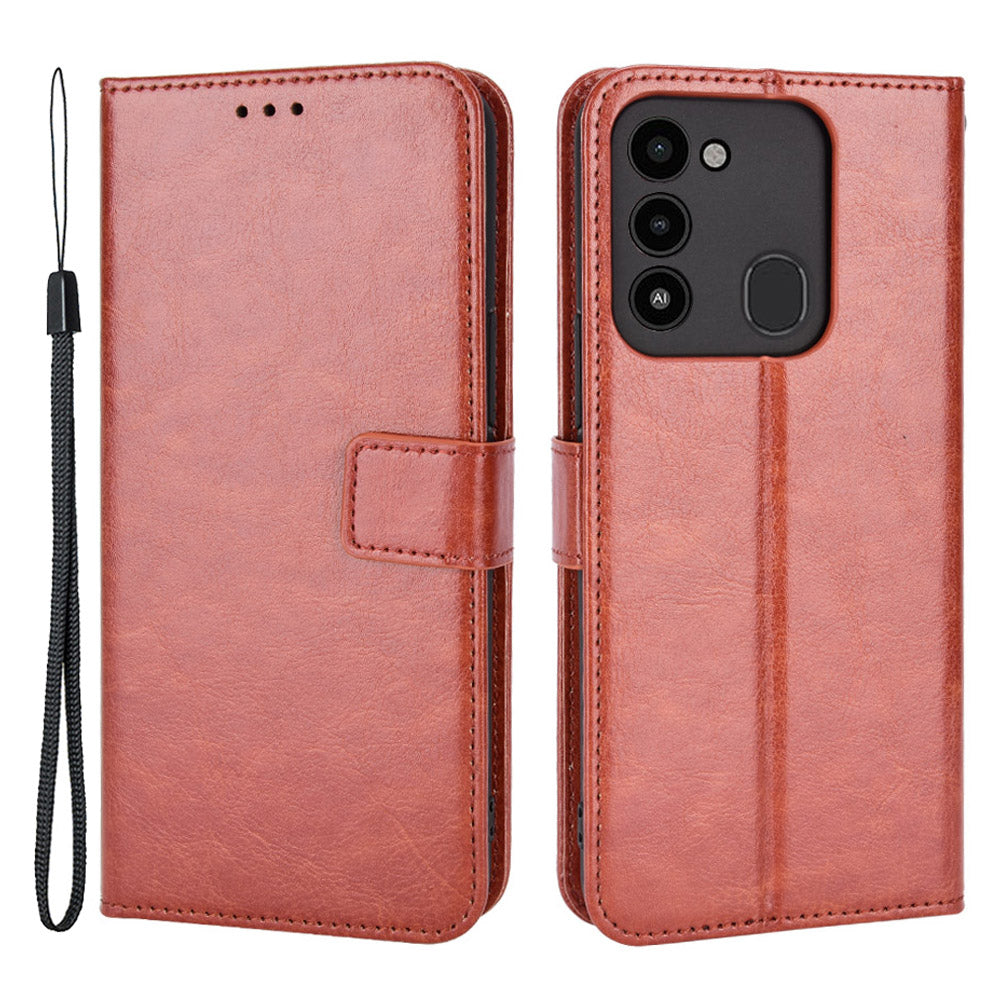For Tecno Spark 8C 4G Spark Go 2022 KG5 Leather Phone Case Crazy Horse Texture Wallet Stand Phone Cover For Tecno Spark 8C 4G Spark Go 2022 KG5 Leather Phone Case Crazy Horse Texture Wallet Stand Phone Cover